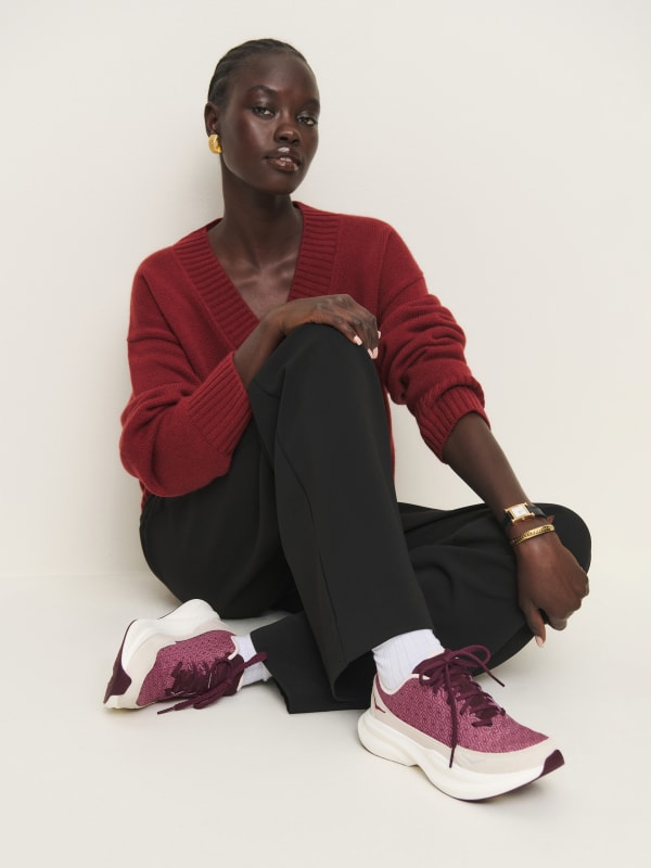 HOKA x Reformation Mach 6 LS Monogram - Syrah Savvy Red